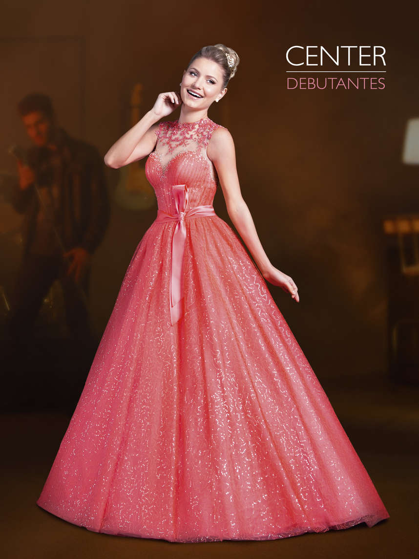 vestido neon de debutante